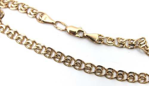 Flat Charm Chain Bracelet Bangle in 14k Solid Rose Gold 8.4"inch Unisex - Picture 8 of 9