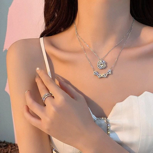 Collana Portafortuna "Amore e Fortuna" | Argento 925 rifiniture in oro e zirconi - Foto 2 di 7