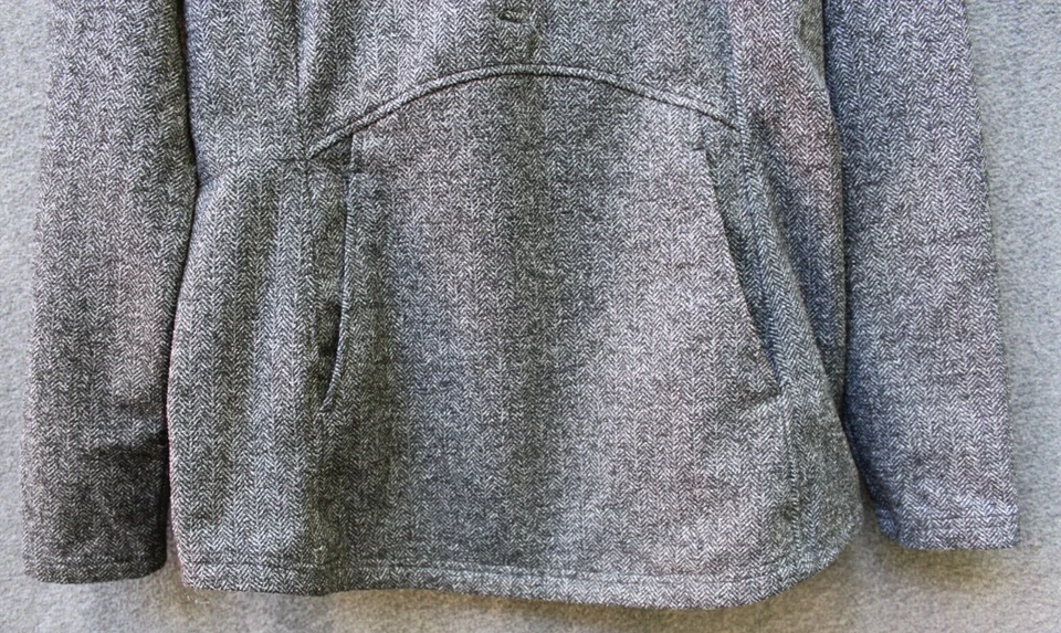 Kyodan Sweater Women’s Size Medium Gray Herringbone Jacquard Pullover 1/4 Zip - Image 3 of 4