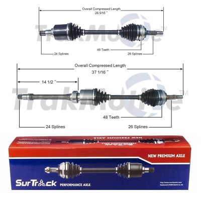 SurTrack Pair Set of 2 Front CV Axle Shafts For Toyota Solara 2.4l