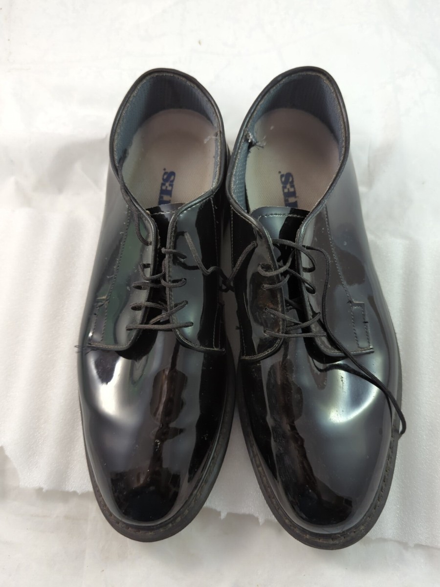 Bates High Gloss Black Oxford Shoes Military Duty Mens 7.5  display picture 1