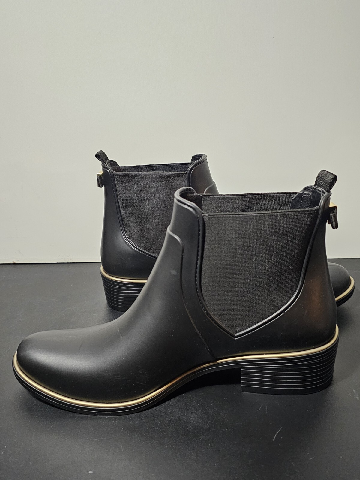 New Kate Spade New YORK Leather Women's Sedgewick Black Rain Boots Size 11 thumbnail 3