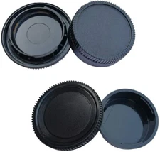 Lot of 2 sets of Body + Rear Lens Caps for Nikon Film & DSLR cameras and Lenses