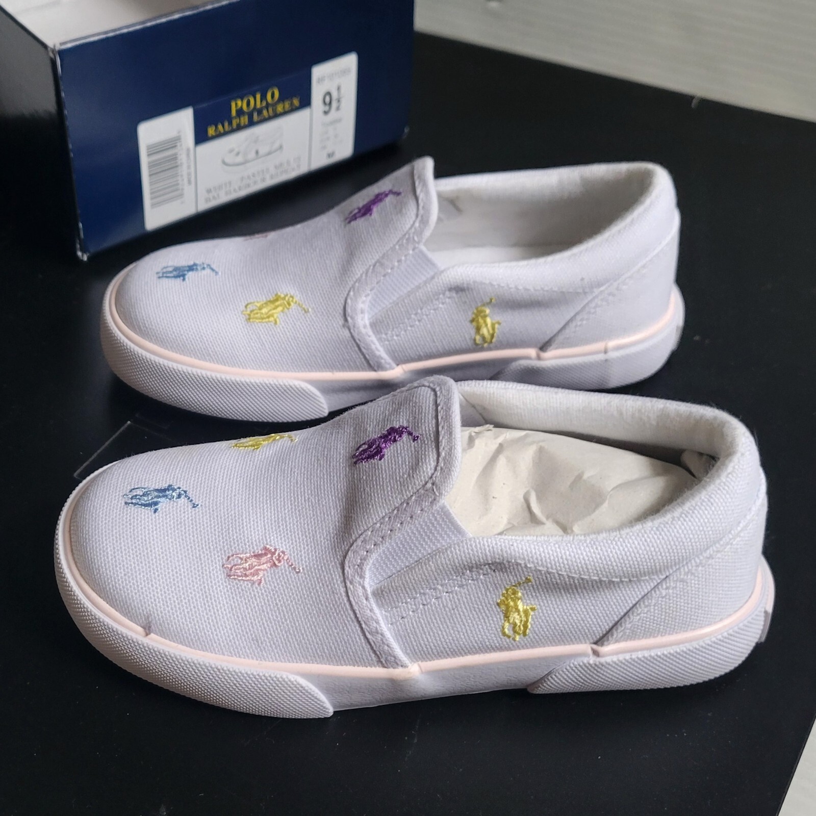Scarpe da ginnastica Polo Ralph Lauren da bambina multicolore con pony taglia 9 5 bambino