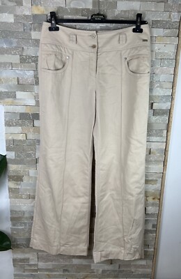 Marc Aurel Women s Size 40 Beige Linen Blend Trousers 