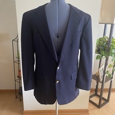 Fiori Men s Navy 100 Pure Virgin Wool Two-Button Blazer Suit Jacket, Sz 41