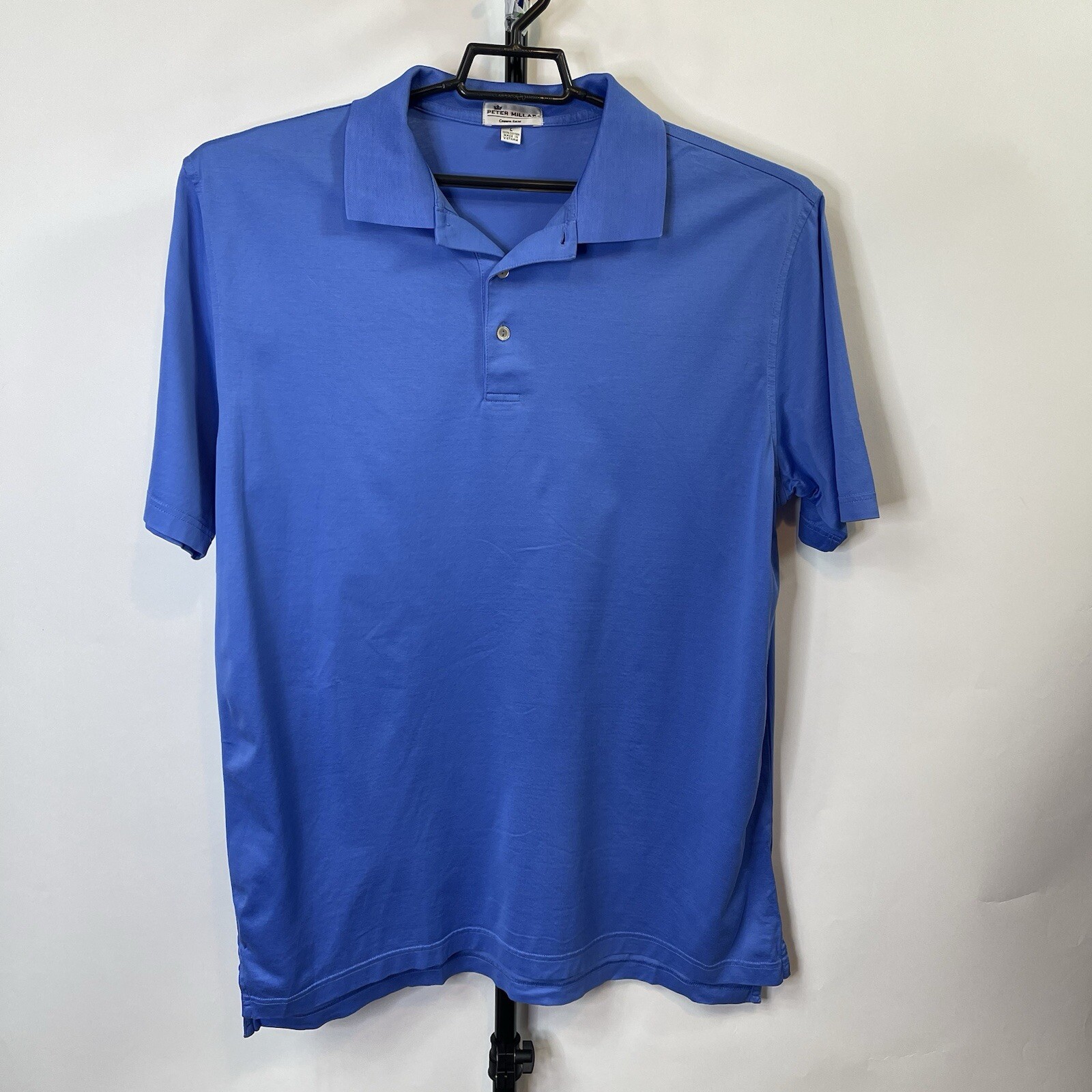 Peter Millar Crown Ease Solid Blue Polo Shirt Siz… - image 1