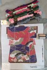 Sophia Designs SC-60 Fans & Tassels Kimono Hand Painted Canvas Needlepoint Kit