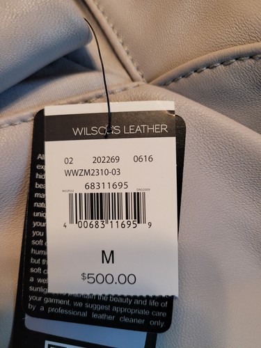 Chaqueta de cuero para mujer Wilsons mediana gris pálido color ¡nueva con etiquetas! - Imagen 11 de 11