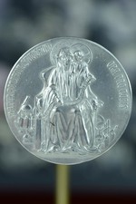 19Thc Nice Bronze Religious Medal Virgin And Child