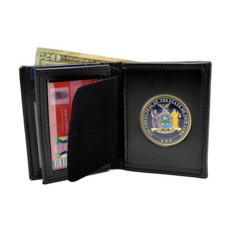 Perfect Fit Leather Bifold Wallet Mens w Medallion Military State Federal Seal - Picture 17 of 20