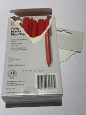 Red Permanent Markers / Pen Fine Tip By TRU RED 10 Pens Open box (Partial Box)