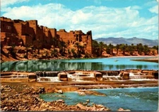 Vintage PICTURESQUE MOROCCO Oasis Eine Casbah der Oase Postcard