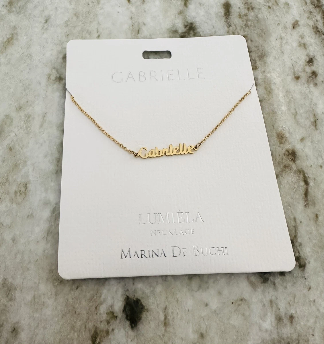 Lumiela Name Necklace Gabrielle Personalized Gold Color Nickel Free 15 20