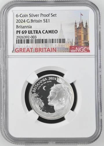 2024 £1 Great Britain Silver 1/2 oz Proof Britannia NGC PF69 - 1250 Minted