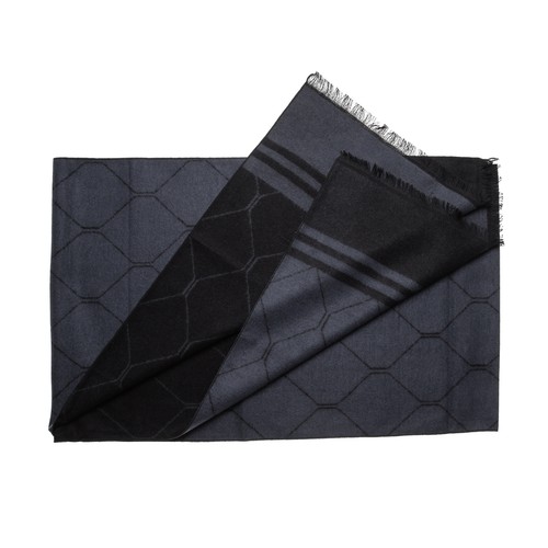 Sciarpa flanella seta grigio nero fantasia diamanti - delicata come cashmere 100% seta - Foto 3 di 3