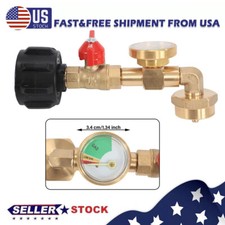 Propane Refill Adapter W/Gauge  Control Valve Fill 1 Lb Bottles From 20 Lb Tank