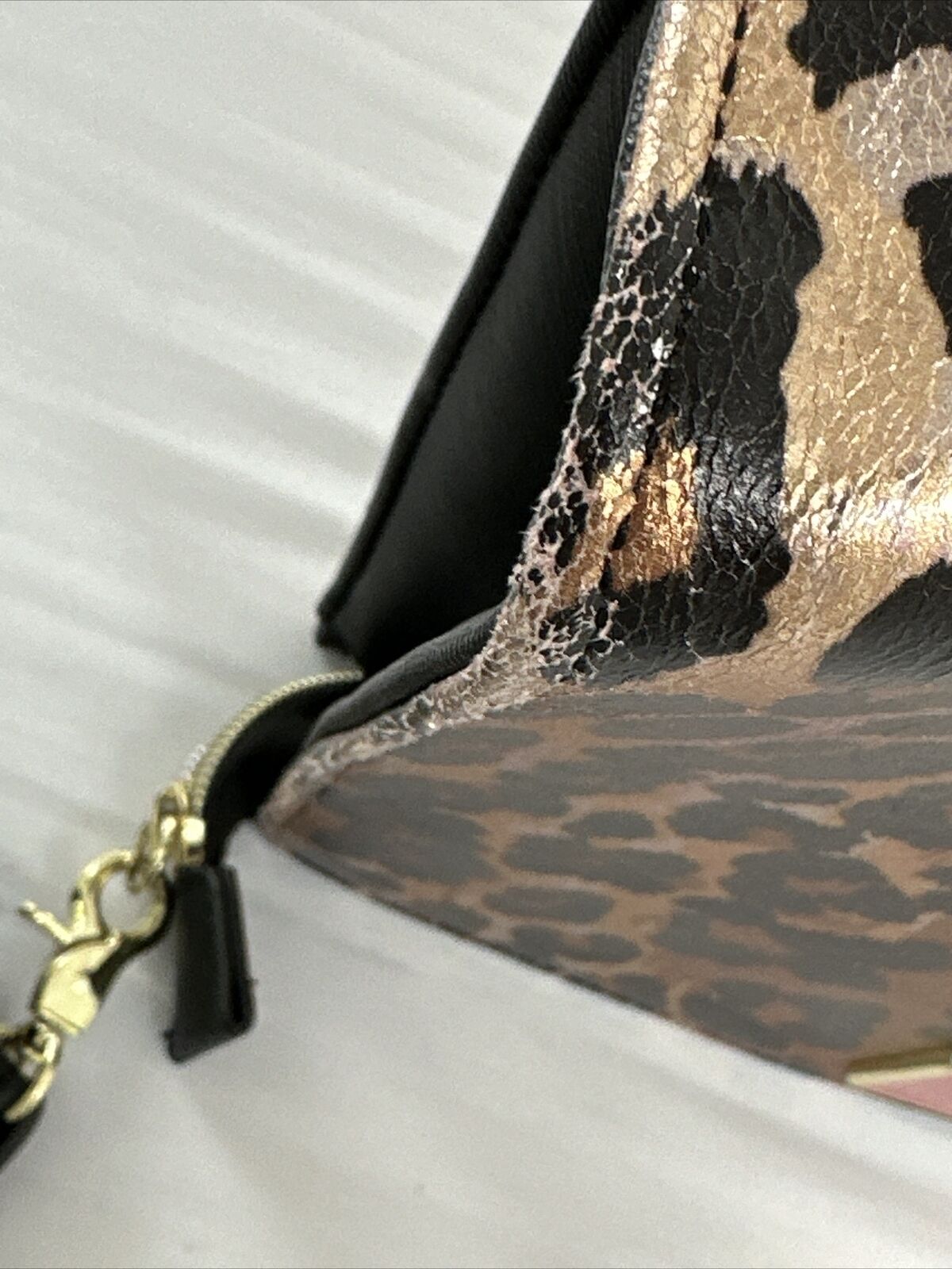 BETSY JOHNSON Handbag with Wrist Strap Leopard De… - image 11