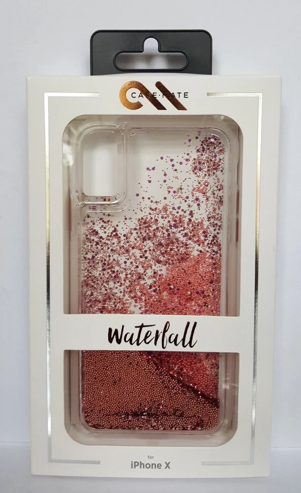 Capa Case-Mate Waterfall Series para Apple iPhone X 10 - Glitter transparente/rosa - Imagem 3 de 4