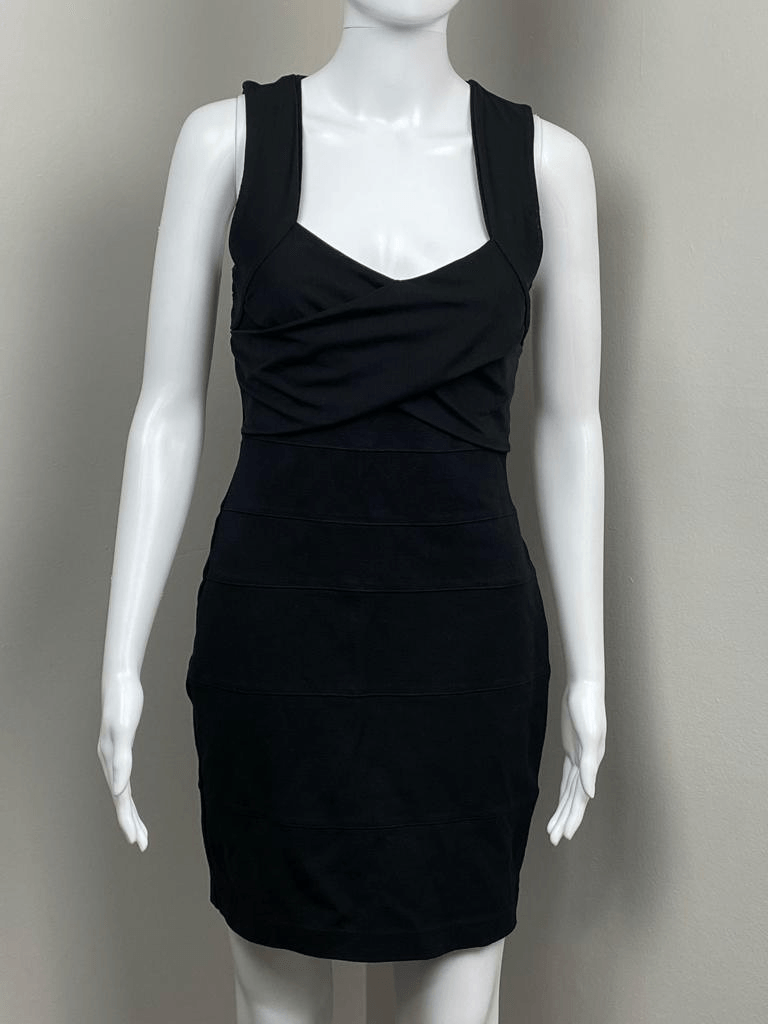 Express Criss-Cross Front Sleeveless Stretch Bodycon Dress Womens Small Black BT Express Criss-Cross Front Sleeveless Stretch Bodycon Dress Womens Small Black BT