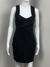 Express Criss-Cross Front Sleeveless Stretch Bodycon Dress Womens Small Black BT