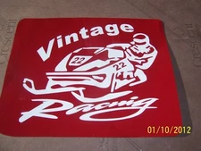 6"X 8"  Vintage Racing with Snowmobile Racer (New White STICKER)