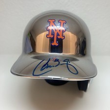 Carlos Baerga Signed New York Mets Souvenir MLB Baseball Batting Helmet (JSA)