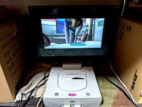 Sega Saturn White Console 3D Multi controller Game soft case Nights Japan