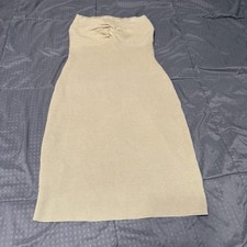 Unbranded Tan Beige Strapless Dress Knotted Front Size Medium 