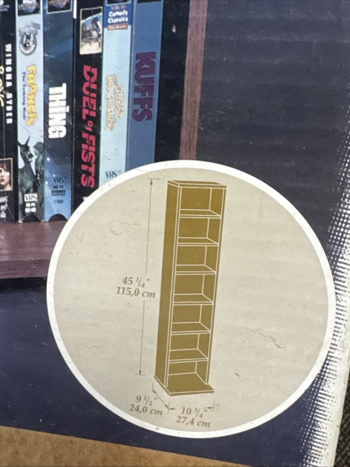 Torre organizadora de almacenamiento de medios de audio y video lijadora vintage VHS DVD CD NUEVA EN CAJA Foto 4 de 4