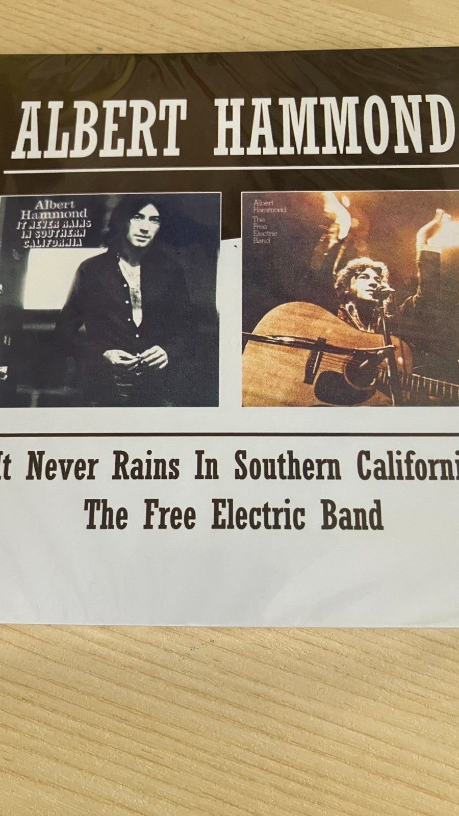 ALBERT HAMMOND     It Never ains In Southern California /Free Electric Band