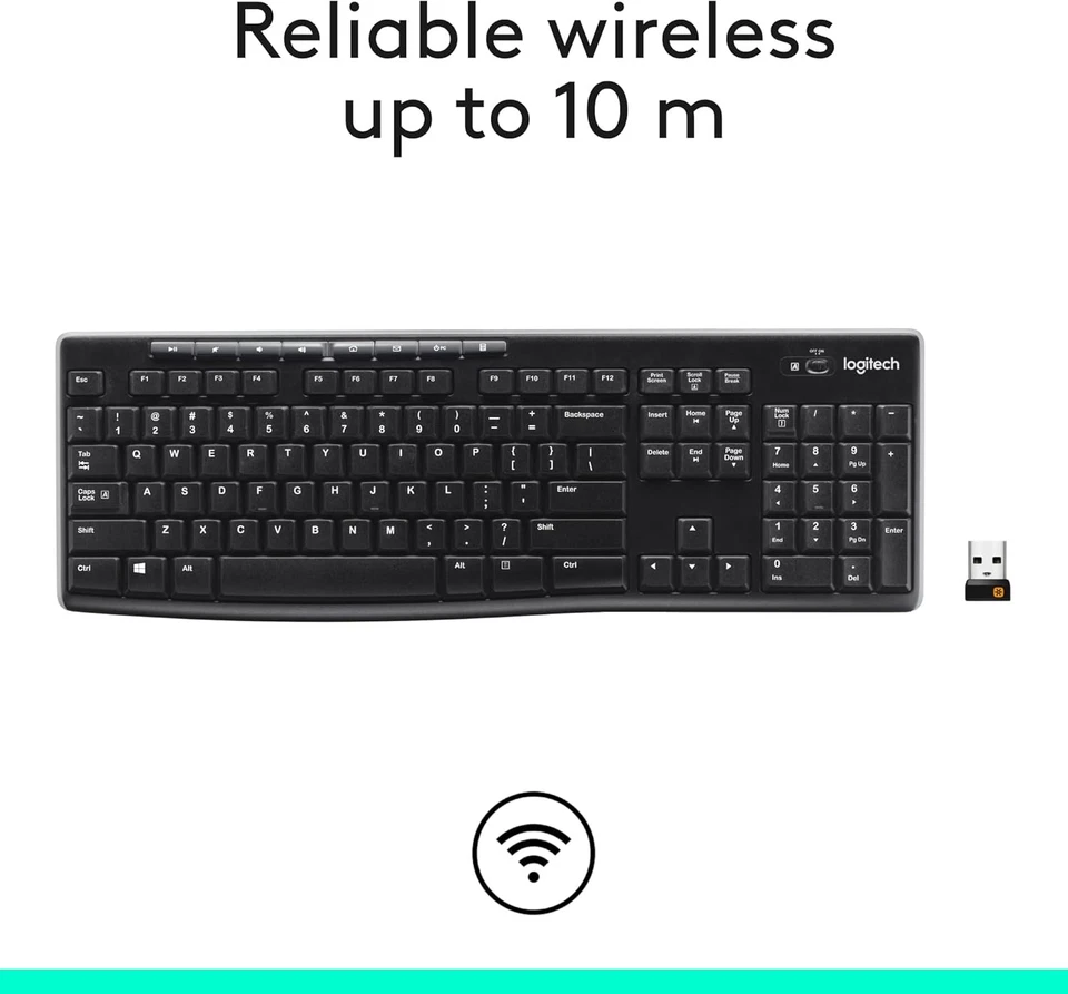 Logitech K270 Wireless Keyboard for Windows, 2.4 GHz Wireless, Full-Size,...  - Image 4 of 4
