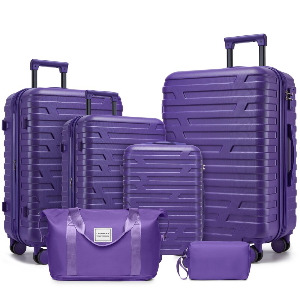 Set W/tsa Lock Spinner Wheels Purple Abs