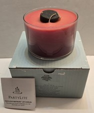 Vintage PartyLite Bestburn 3-Wick Candle 3"&times;4.5" Peppermint Magic P17196 Retired