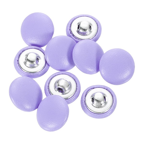 25 Stk Pu-KnöPfe 15Mm Rund Alu FüR Kleidung Diy, Lila-image