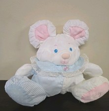 Fisher Price Baby Puffalump Mouse Pastel Blue Bib 10" Rattle VGN-READ