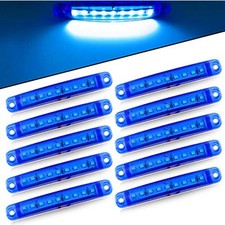 10PCS Blue LED Side Marker Lights Bullet Clearance Light Truck Trailer 12V EOA