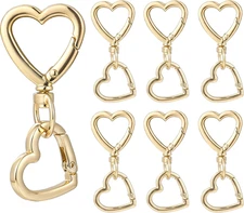 12 Pcs Heart Swivel Spring Clasps，Metal Spring Key Chain Hook Clasps，Clip Hangin