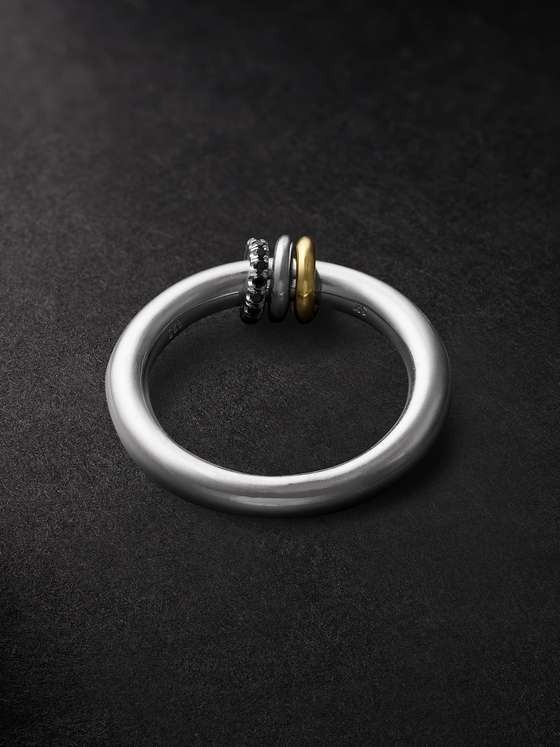 Spinelli Kilcollin Sirius Max Black Diamond Ring 18k Gold & Silver