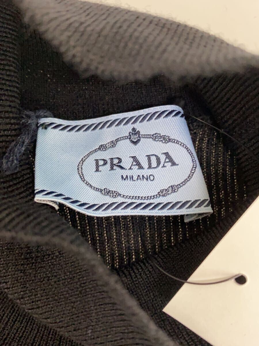 PRADA◆ニット・セーター(薄手)/42/ウール/BLK/無地/AMA2 2022 1175// PRADA knit sweater (thin 42 wool Black plain AMA2 2022 1822