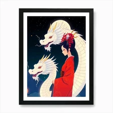 Mystical Fantasy Illustration 102 A Framed Wall Art Poster Canvas Print Picture