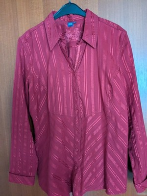 Damenbluse von CECIL, XL, weinrot mit glänzenden Streifen