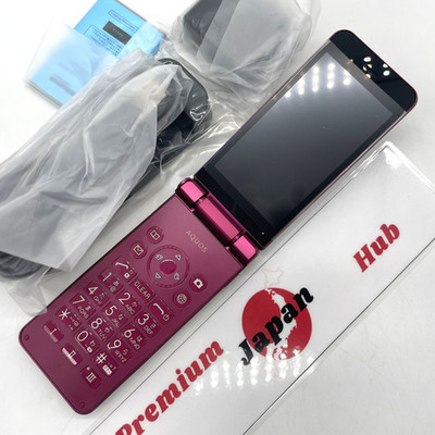 SHARP SH-N01 Red AQUOS KEITAI Flip Phone Unlocked SIM Free Japan Near Mint