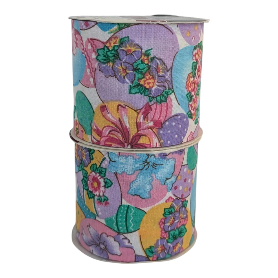 Lot of 2 Offray Rubans Artisanat Craft Ribbon 2 5/8" Fabric Roll 3 Yards Each - Image 4 of 4