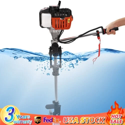 Outboard Motor Fishing Boat Engine w/Electric Start Air Cooling 2 Stroke 2.5HP