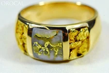 Gold Quartz Ring Mens "Orocal" RM1088NQ Genuine Hand Crafted Jewelry - 14K Gold