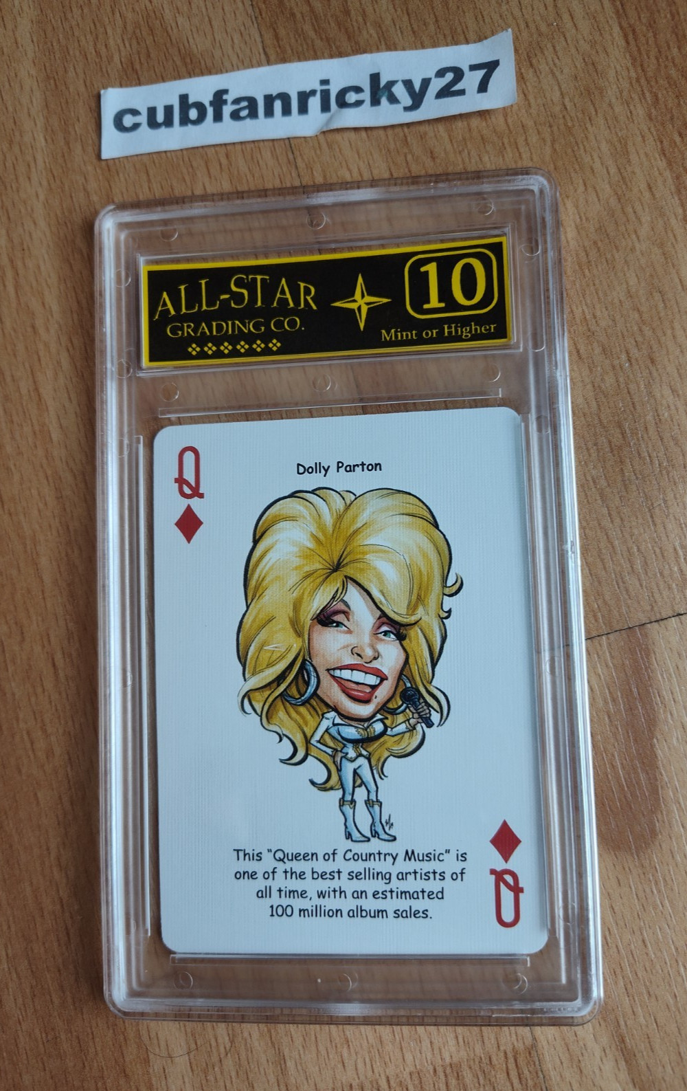 2012 Dolly Parton Presents Country Music Playing Card Encased ASG Grade 10 Mint