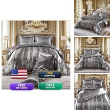 Bedding Dreamer Satin King Comforter Set Silk Like Satin Bedding Set 4 Pcs