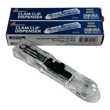 2 Pack Skilcraft Clam Clip Dispenser Hand Held #40 Medium 8 Clips/Dispenser