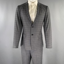 THEORY Size 40 Grey Navy Heather Wool Notch Lapel Suit